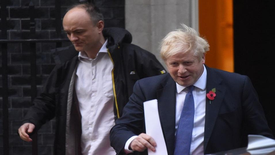 Dominic Cummings and Boris Johnson outside Downing Street